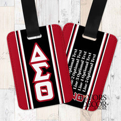 Luggage Tag - Delta Sigma Theta | Greek Letters Preppy Stripes Personalized - Favors Decor and More