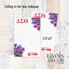 Notepad - Delta Sigma Theta | DST Violets - Favors Decor and More