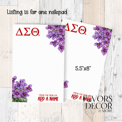 Notepad - Delta Sigma Theta | DST Violets - Favors Decor and More