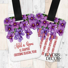 Luggage Tag - Delta Sigma Theta | African Violets Topper Personalized - Favors Decor and More