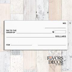 Big Check Foam Board Sign – 3/16" White Foamcore