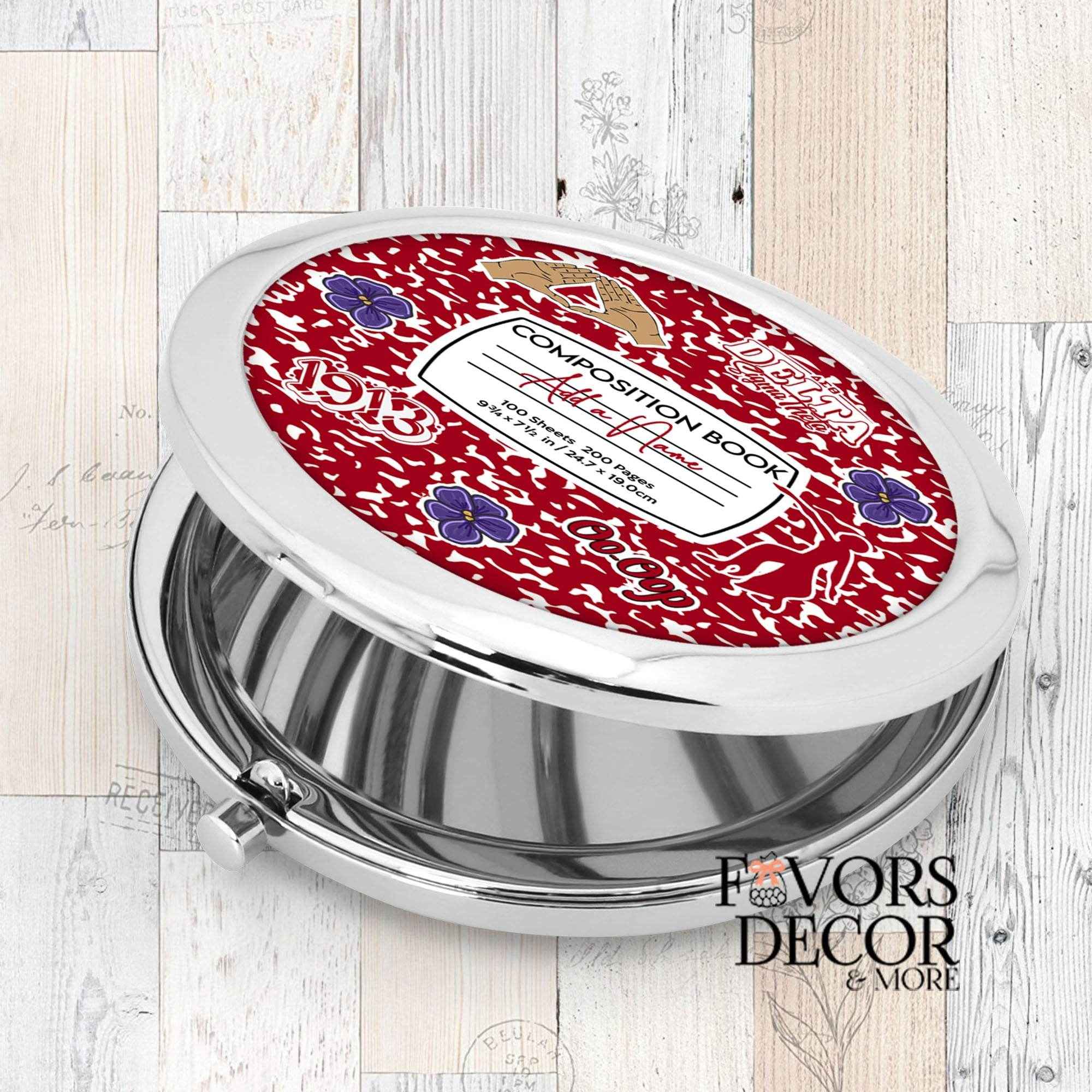 Compact Mirror - Delta Sigma Theta Sorority | Composition Notebook and Delta Stickers - Favors Decor and More