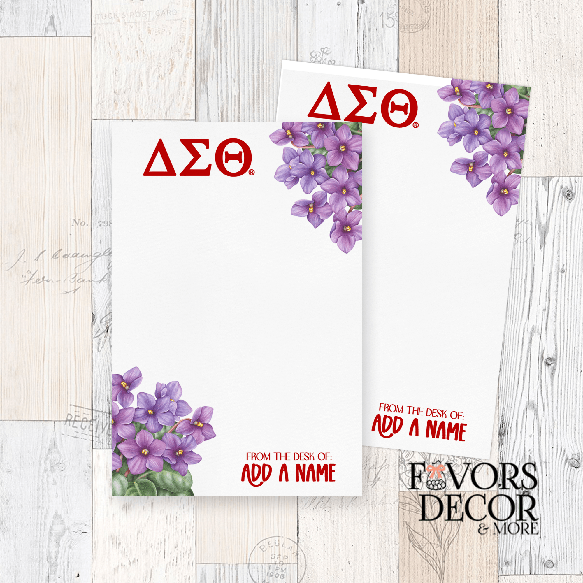 Notepad - Delta Sigma Theta | DST Violets - Favors Decor and More