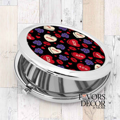 Compact Mirror - Delta Sigma Theta Sorority | AOML Conversation Hearts and Kisses - Favors Decor and More