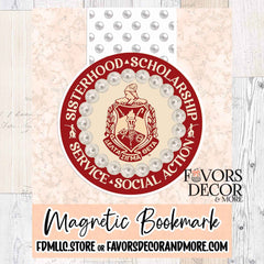 Magnetic Bookmark - Delta Sigma Theta |Sorority Motto Magnetic Pearl Bookmark - Favors Decor and More