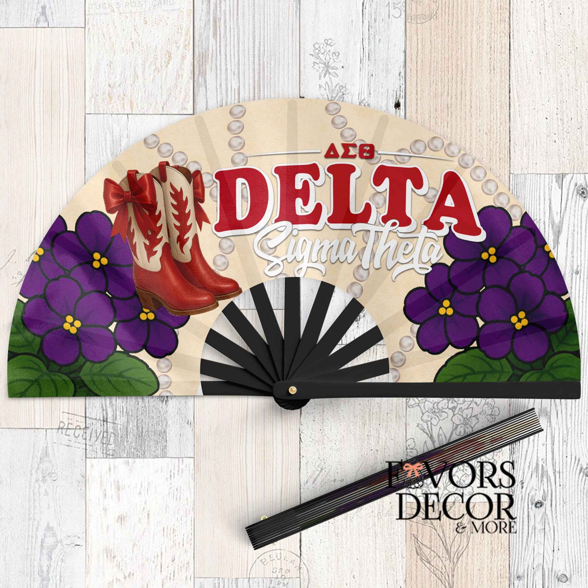 Clack Fan - Delta Sigma Theta Sorority| Boots on the Ground" Delta Dance Fan