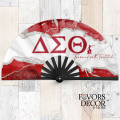 Clack Fan - Delta Sigma Theta® | “Forward with Fortitude” – Red, White & Silver - Favors Decor and More