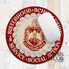 Mouse Pad - Delta Sigma Theta Sorority | Sorority Motto Sisterhood Scholarship Service Social Action - Favors Decor and More
