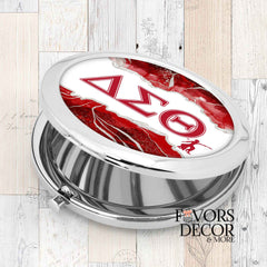 Compact Mirror - Delta Sigma Theta Sorority | Agate Greek Letters (Printed) - Favors Decor and More