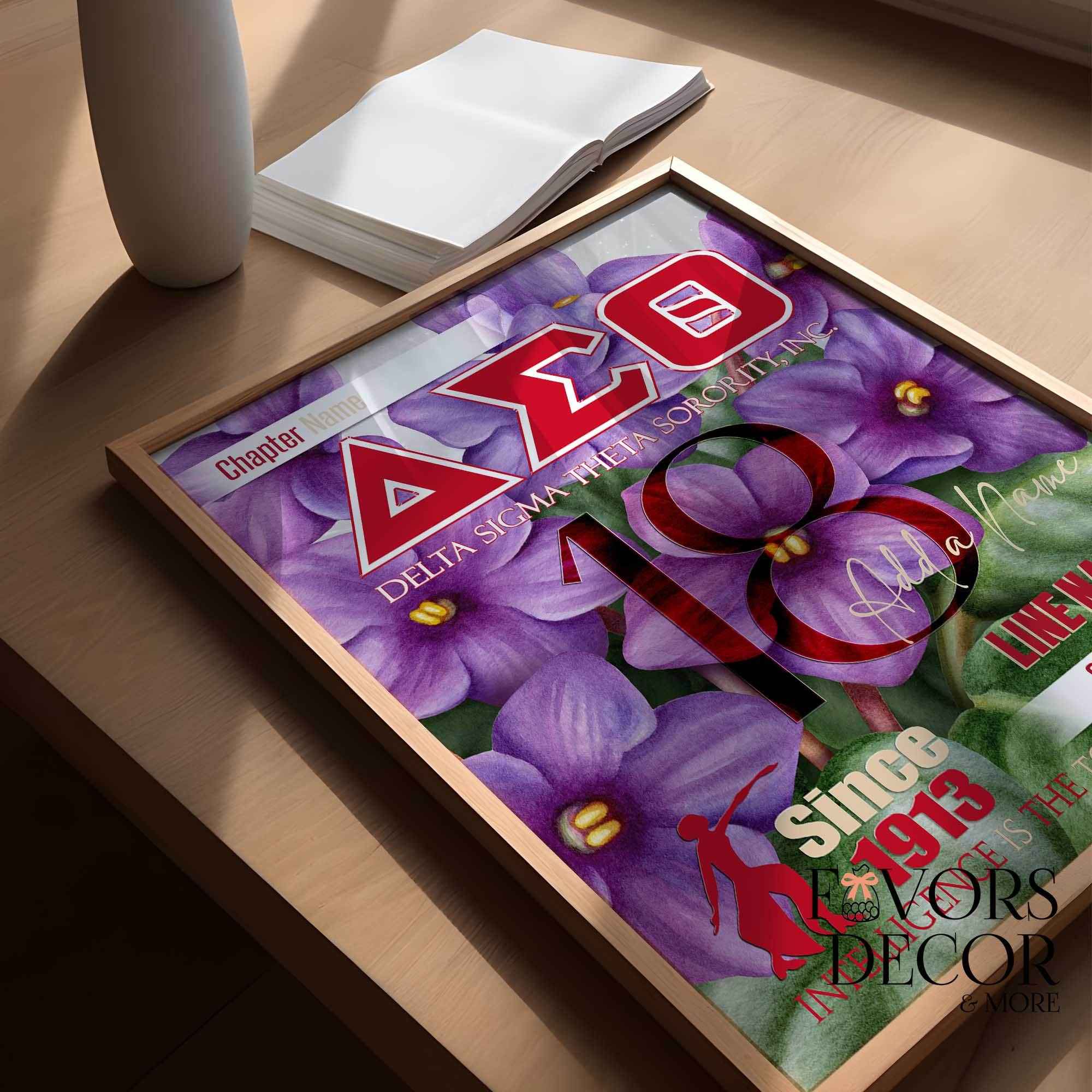 Poster - Delta Sigma Theta | Personalized Line Crossing Poster Keepsake Art Print - Favors Decor and More