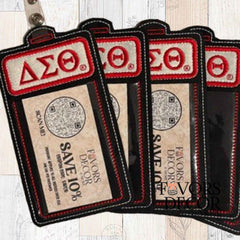 ID Badge Holder - Delta Sigma Theta Sorority | Cork Front View - Favors Decor and More