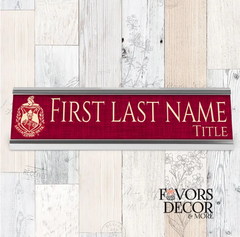 Desk Name Plate - Delta Sigma Theta | Personalized Sorority Desk Nameplate