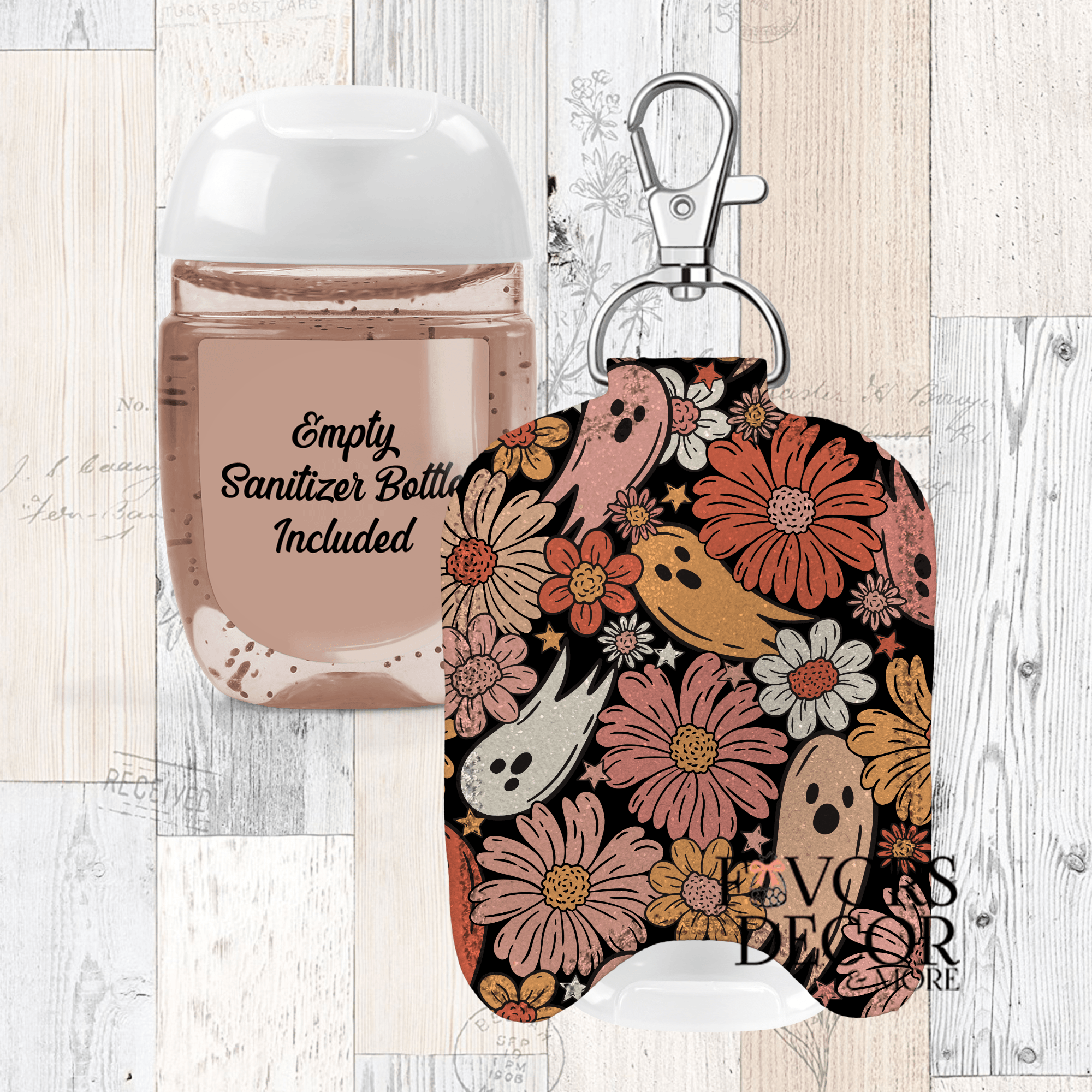 Hand Sanitizer Holder β Custom Printed Glitter Fabric Includes Empty Bottle - Favors Decor and More