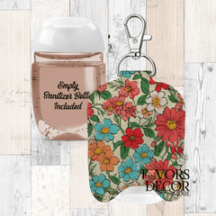 Hand Sanitizer Holder β Custom Printed Glitter Fabric Includes Empty Bottle - Favors Decor and More