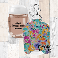Hand Sanitizer Holder β Custom Printed Glitter Fabric Includes Empty Bottle - Favors Decor and More