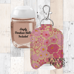 Hand Sanitizer Holder β Custom Printed Glitter Fabric Includes Empty Bottle - Favors Decor and More