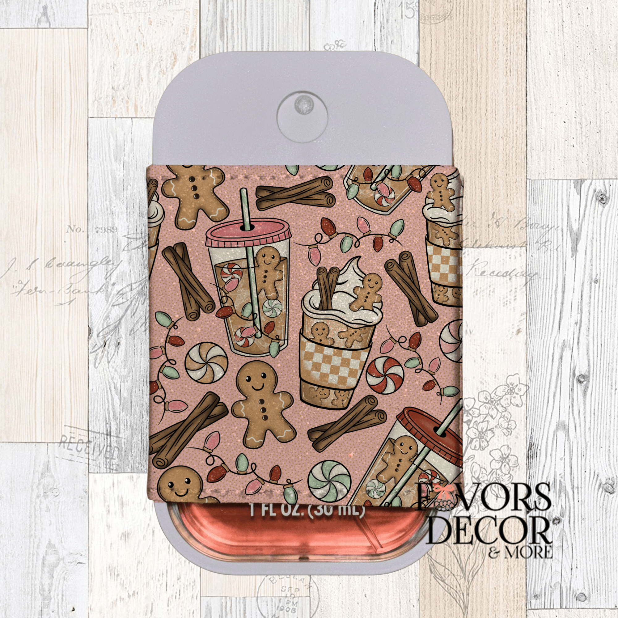 Spray Sanitizer Holder - Gingerbread Coffee - Favors Decor and More