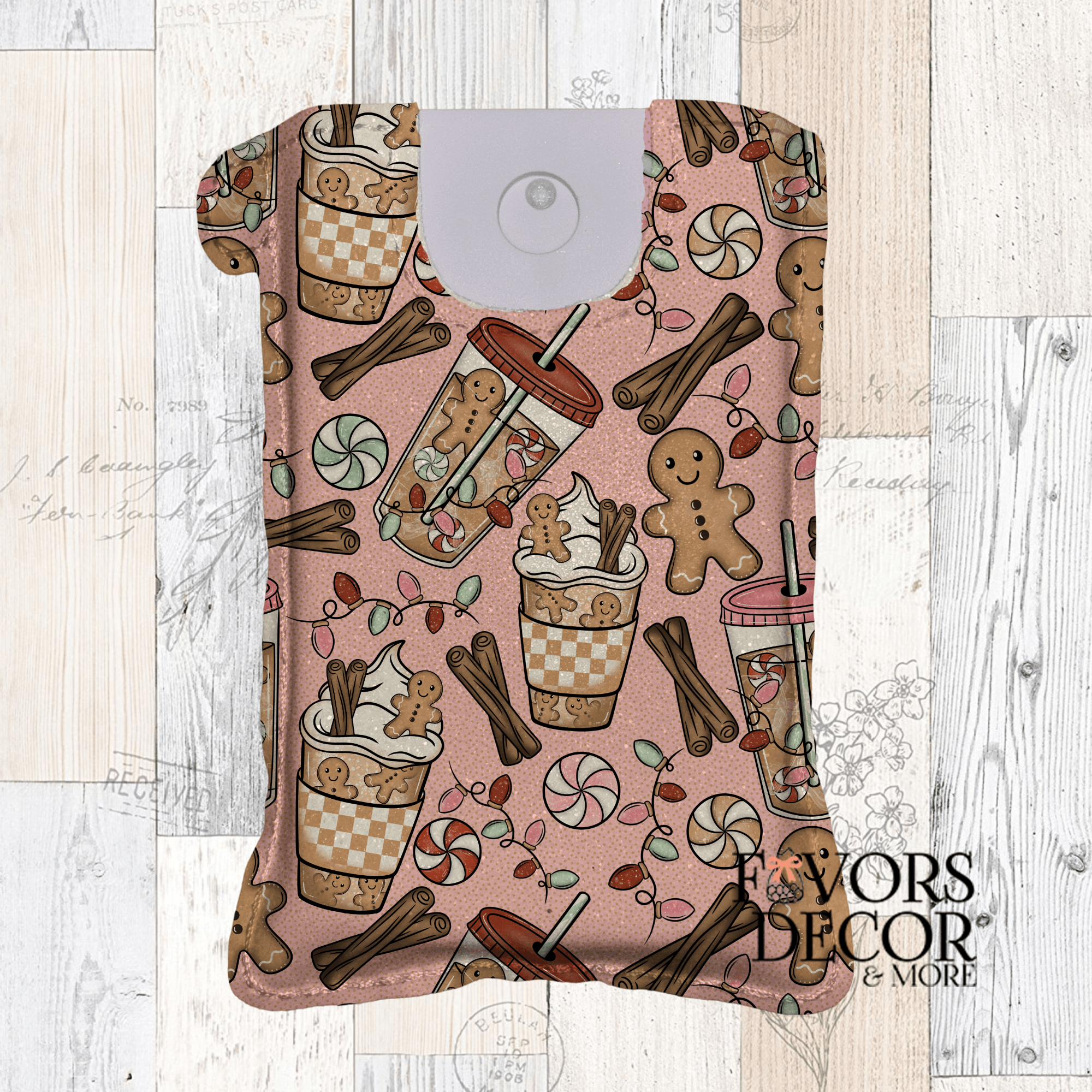 Spray Sanitizer Holder - Gingerbread Coffee - Favors Decor and More