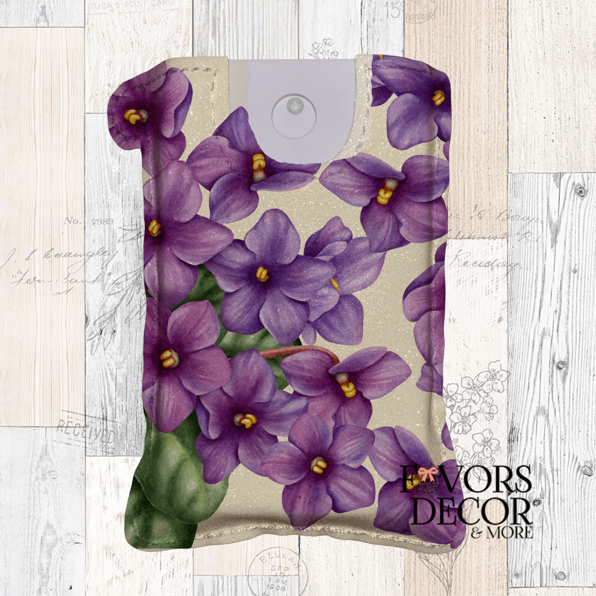 Spray Sanitizer Holder - Violet Bloom - Favors Decor and More