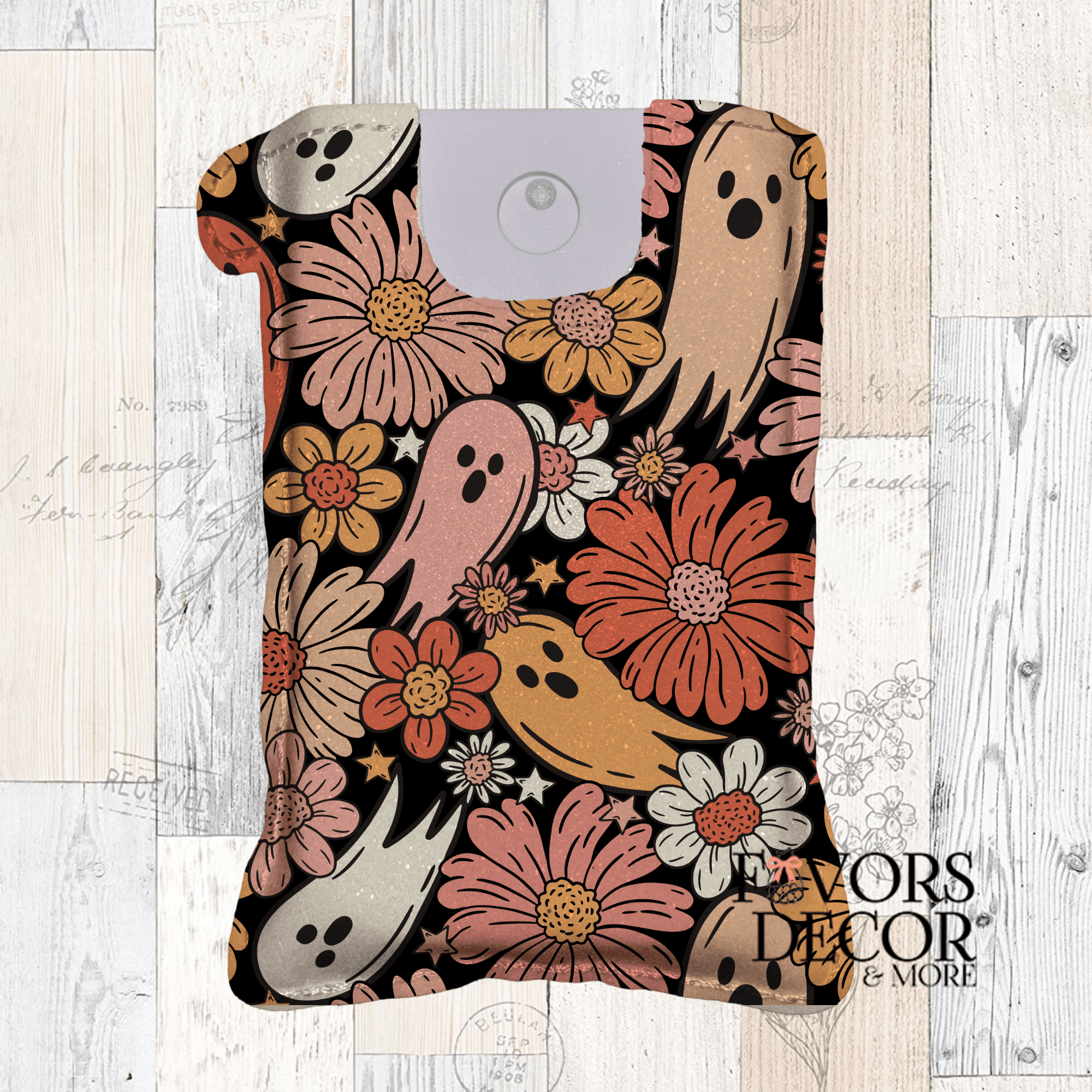 Spray Sanitizer Holder - Groovy Ghosts - Favors Decor and More