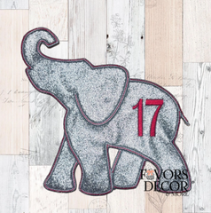 Iron on Patch - Delta Sigma Theta - Glitter Elephant Iron-On Patch – 5" or 7" Sizes