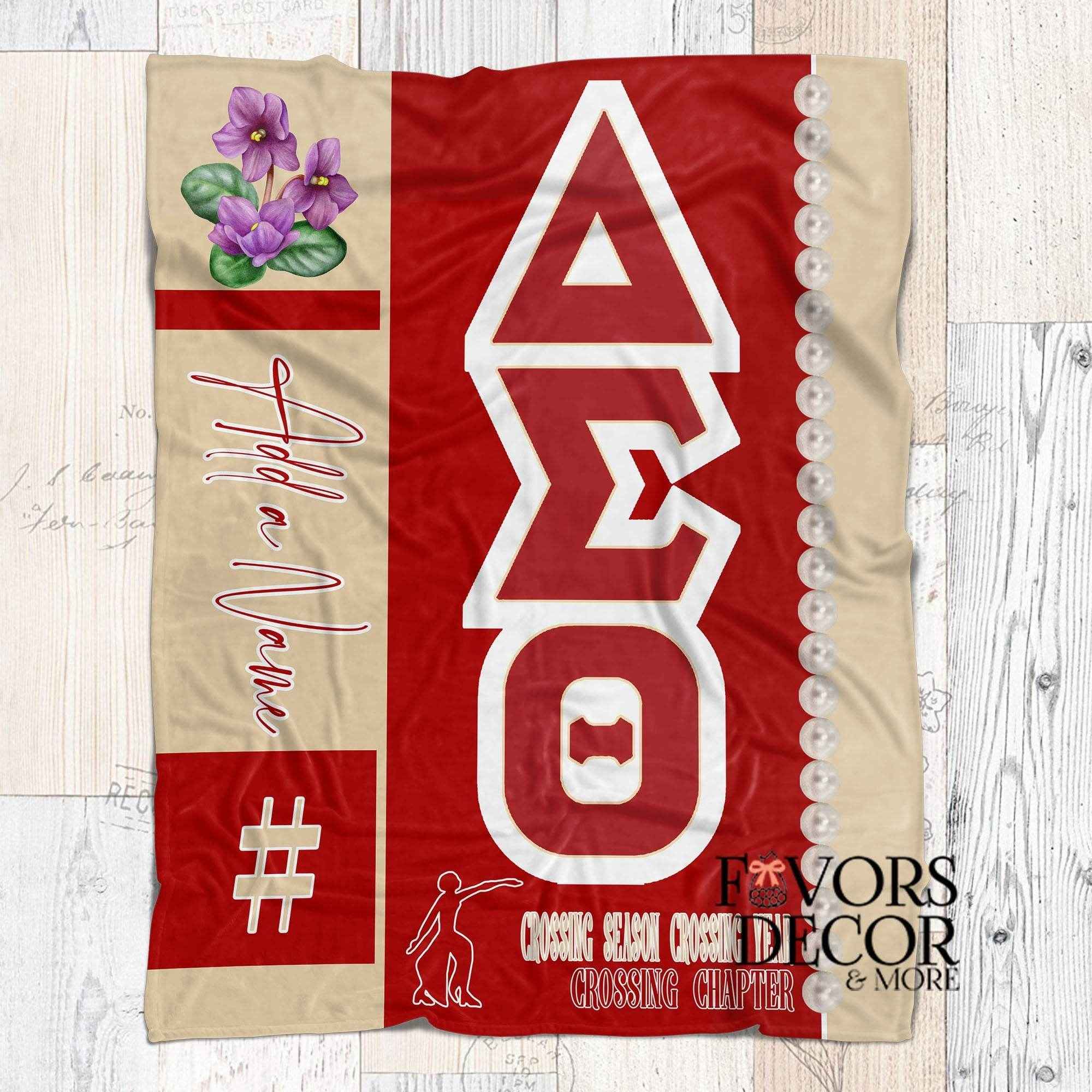 Blanket - Delta Sigma Theta Sorority | 22 Pearls Crossing Throw Blanket - Favors Decor and More