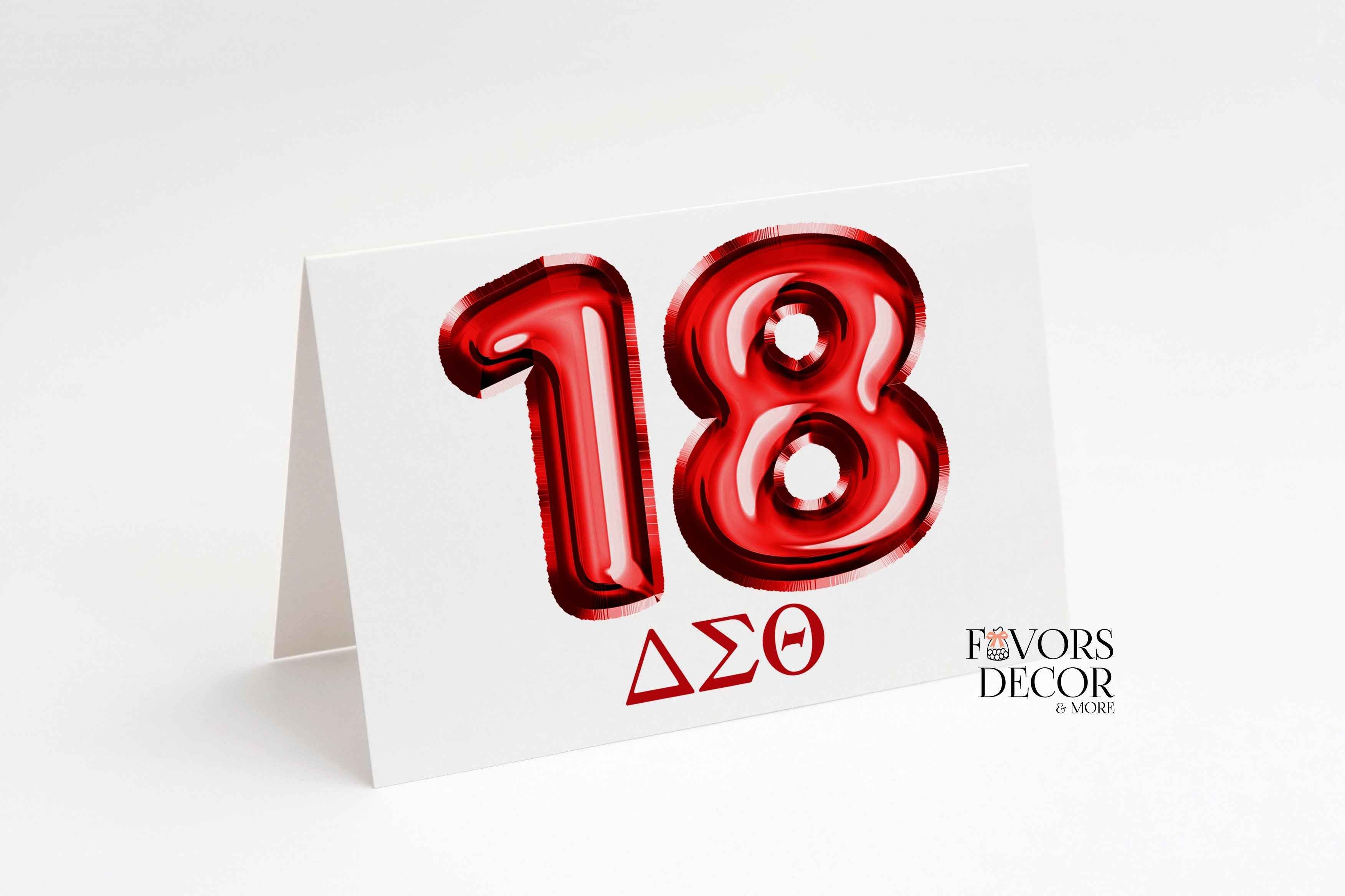 Greeting Cards | Line Number Balloon Delta Sigma Theta Sorority - 4.25" L × 5.5" W, A2