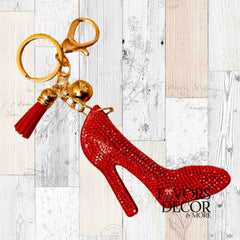 Keychain - Delta Sigma Theta | Padded Diva Red High Heel Handbag Charm - Favors Decor and More
