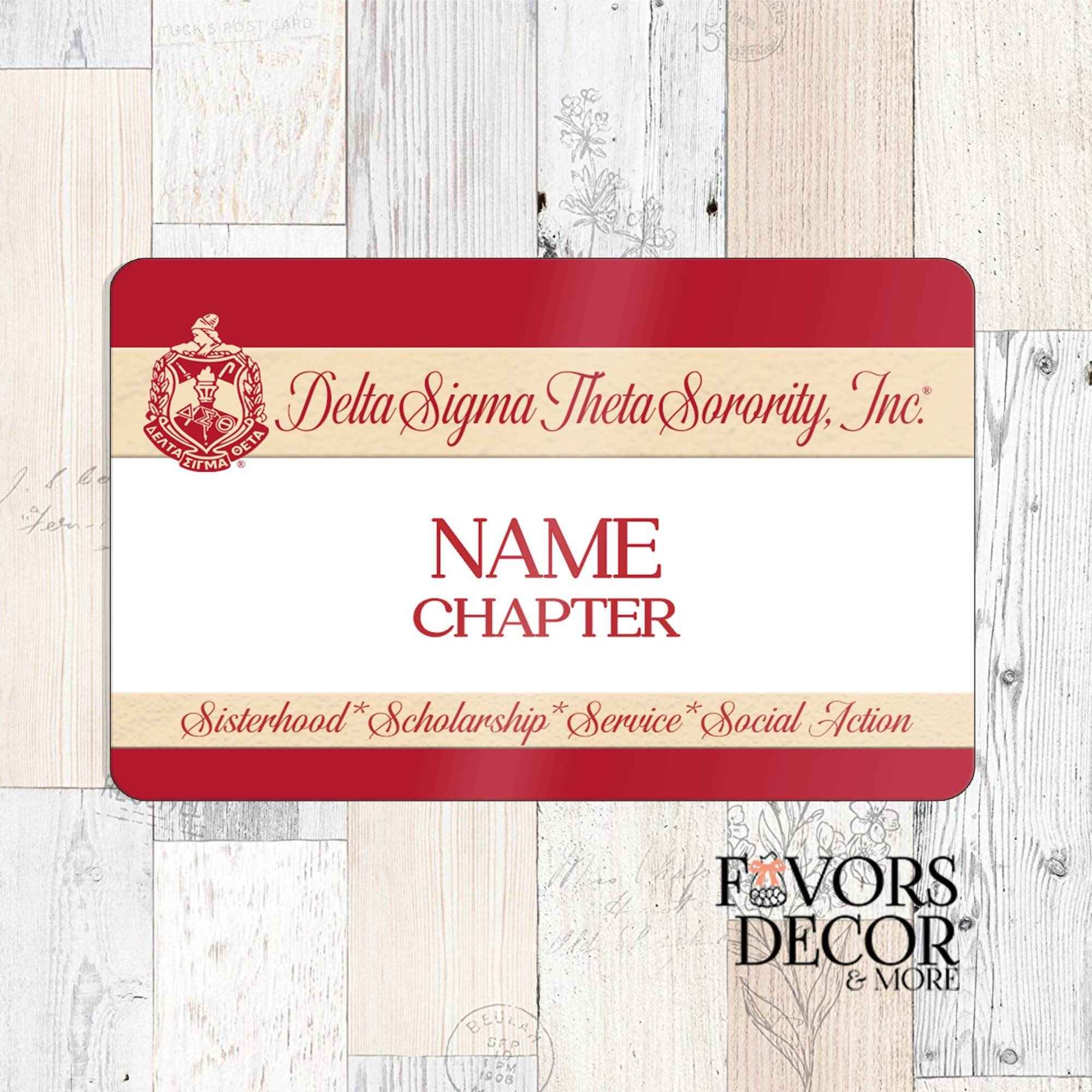 Name Badge - Delta Sigma Theta Sorority | Design III Personalized - Favors Decor and More