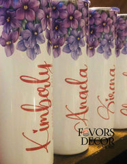 Tumbler - Delta Sigma Theta | African Violets Floral Bouquet - Favors Decor and More