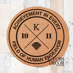 Coasters - Kappa Alpha Psi |  Round Cork Fraternity Achievement Motto Coaster