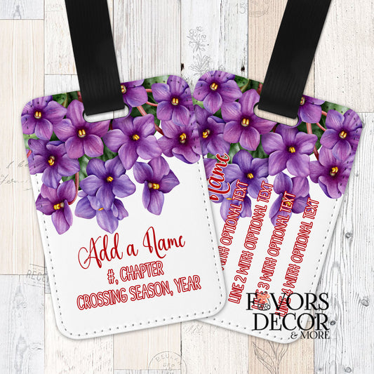 African Violets Topper Personalized Luggage Tag