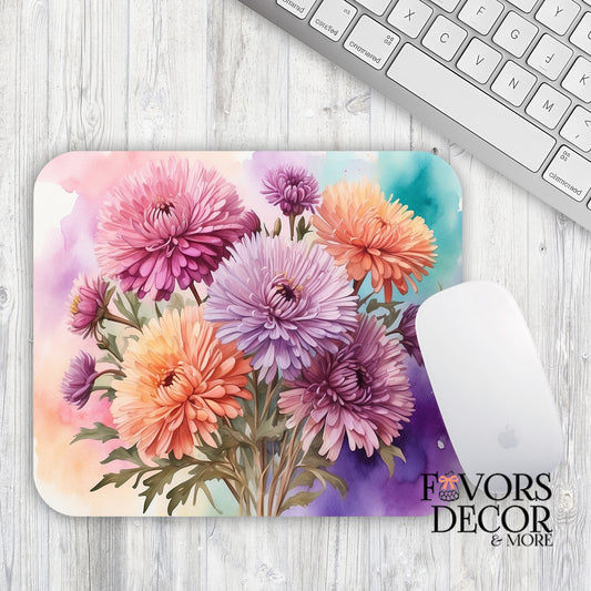 Asters Birth Flower Mouse Pad 