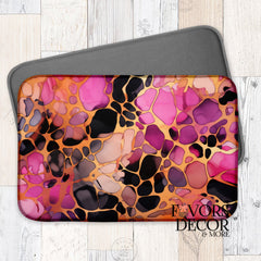 Close-up of a Berry Cheetah Dish Drying Mat, showcasing its top surface with a vibrant abstract cheetah print in shades of pink, purple, orange, and black with gold highlights, and its gray non-slip backing.