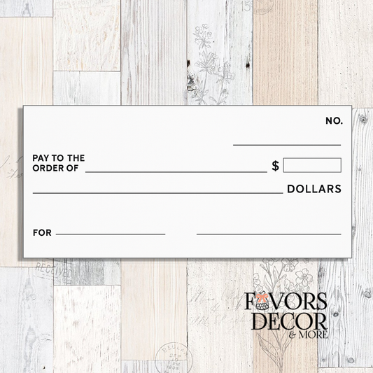 Big Check Foam Board Sign – 3/16" White Foamcore