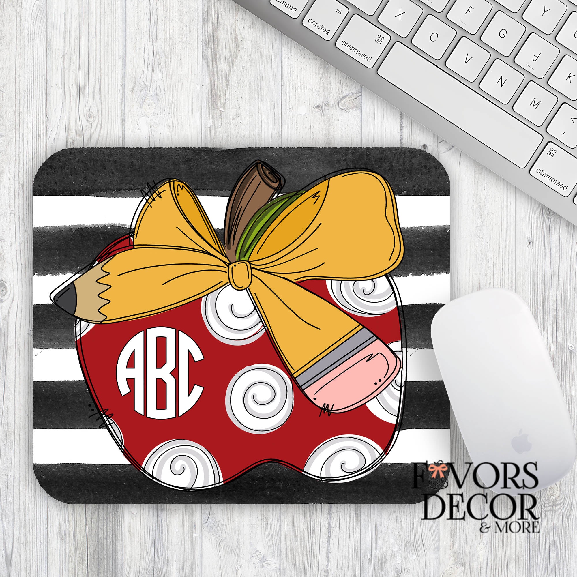 Apple Bow-licious Mouse Pad | Favors Decor and More