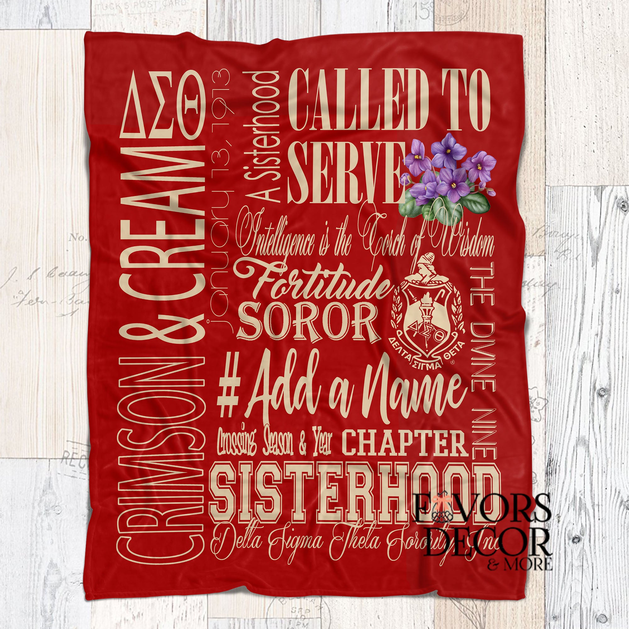 Delta Sigma Theta Personalized Subway Blanket RED