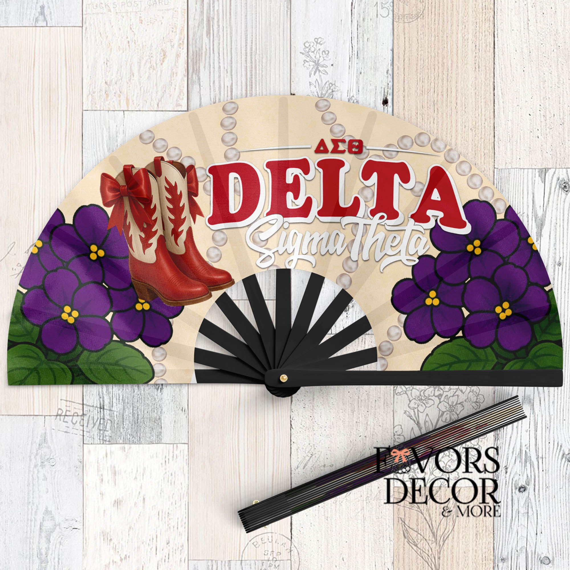 African Violets Boots on the Ground Fan | Favors Decor and More, LLC