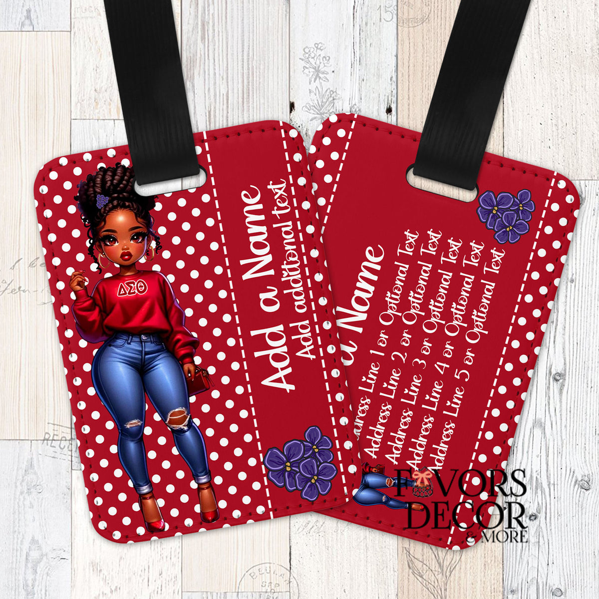 Personalized Delta Luggage Tag Featuring the Delta Chibi Doll