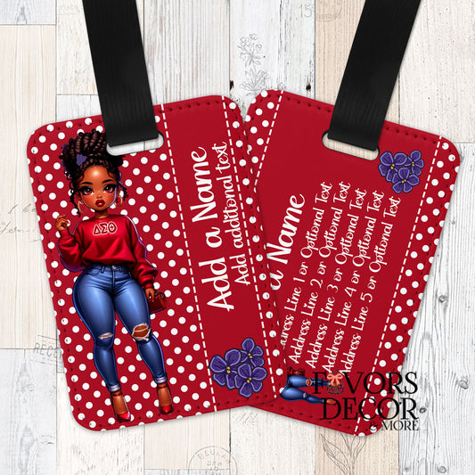 Personalized Delta Luggage Tag Featuring the Delta Chibi Doll
