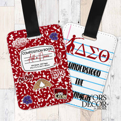 Delta Sigma Theta Personalized Composition Notebook Design Luggage Tag
