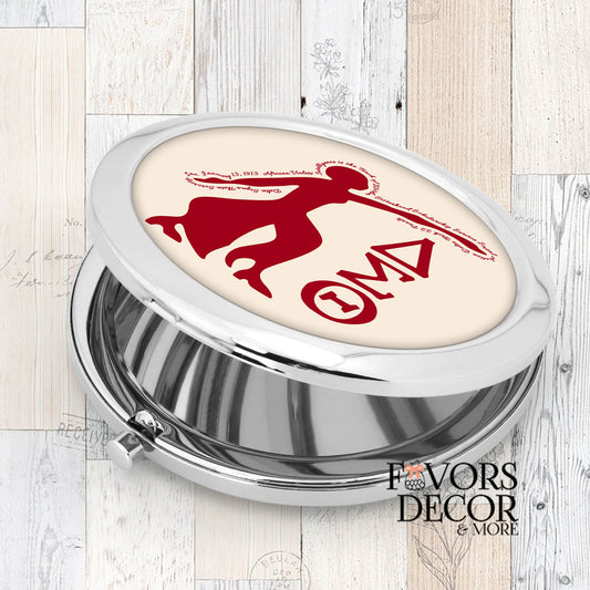 Compact Mirror - Delta Sigma Theta Sorority |  Lady Fortitude and Greek Letters