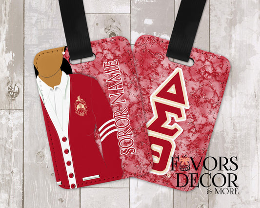 Luggage Tag Composition Soror Cardigan  Delta Sigma Theta