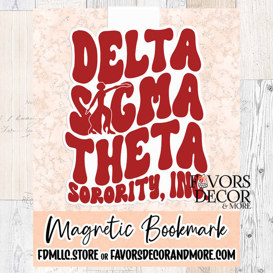 Magnetic Bookmark - Delta Sigma Theta | Retro Script featuring Lady Fortitude