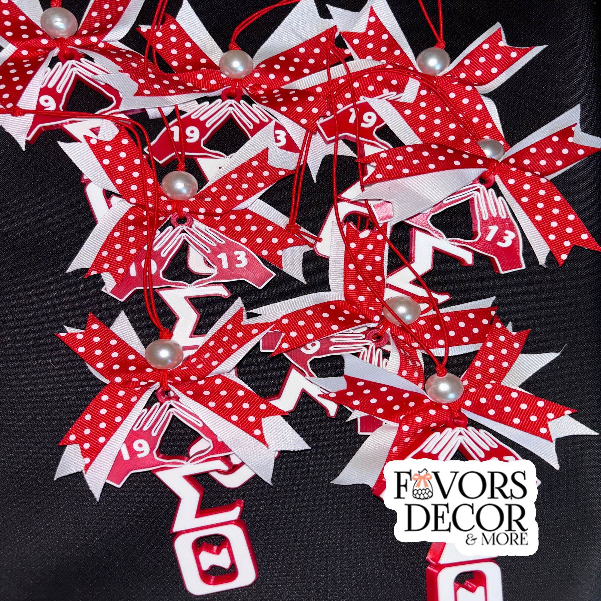 Car Charm - Delta Sigma Theta | Pyramid Hands Greek Letters - Favors Decor and More