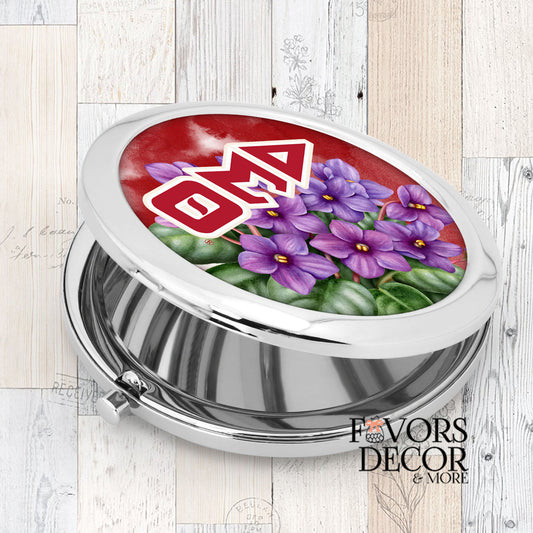 Compact Mirror - Delta Sigma Theta Sorority | African Violets and Greek Letters