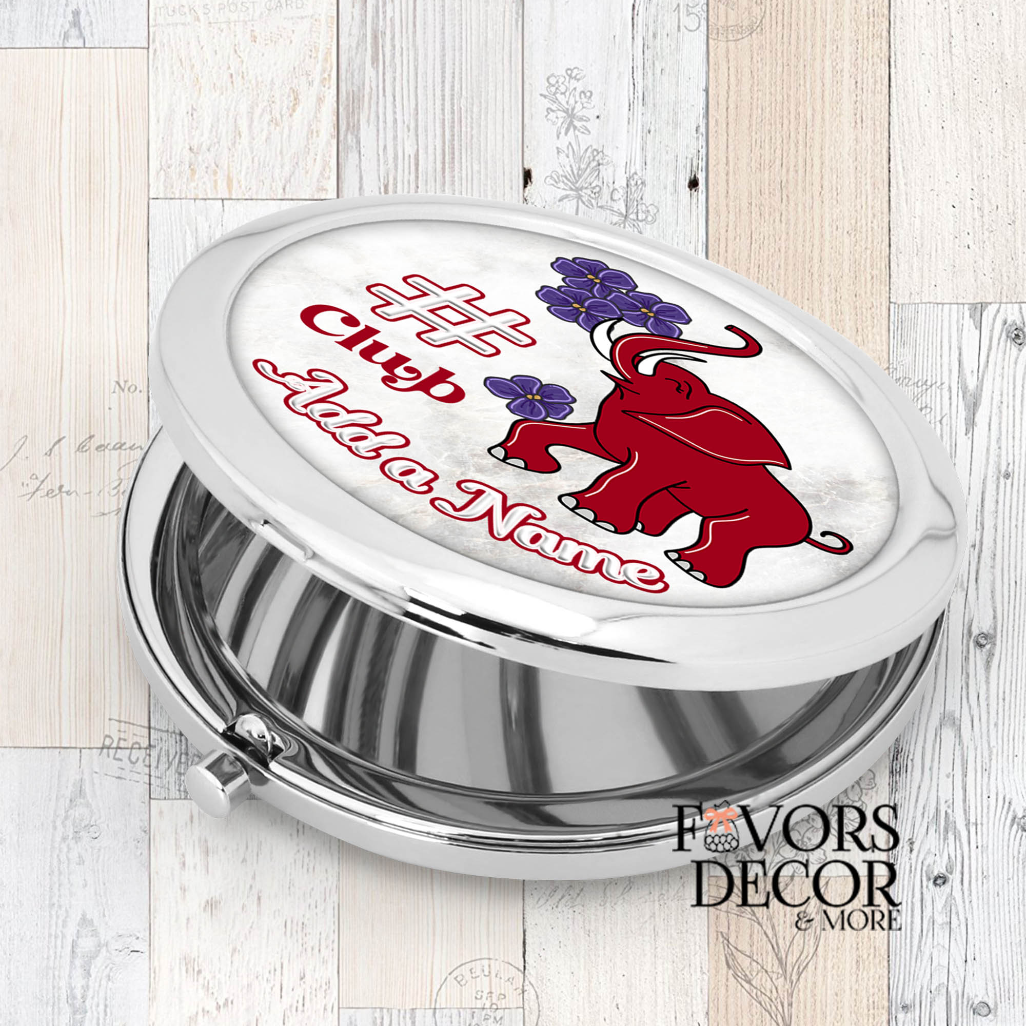 Delta Red Elephant Line # Personalized Compact Mirror