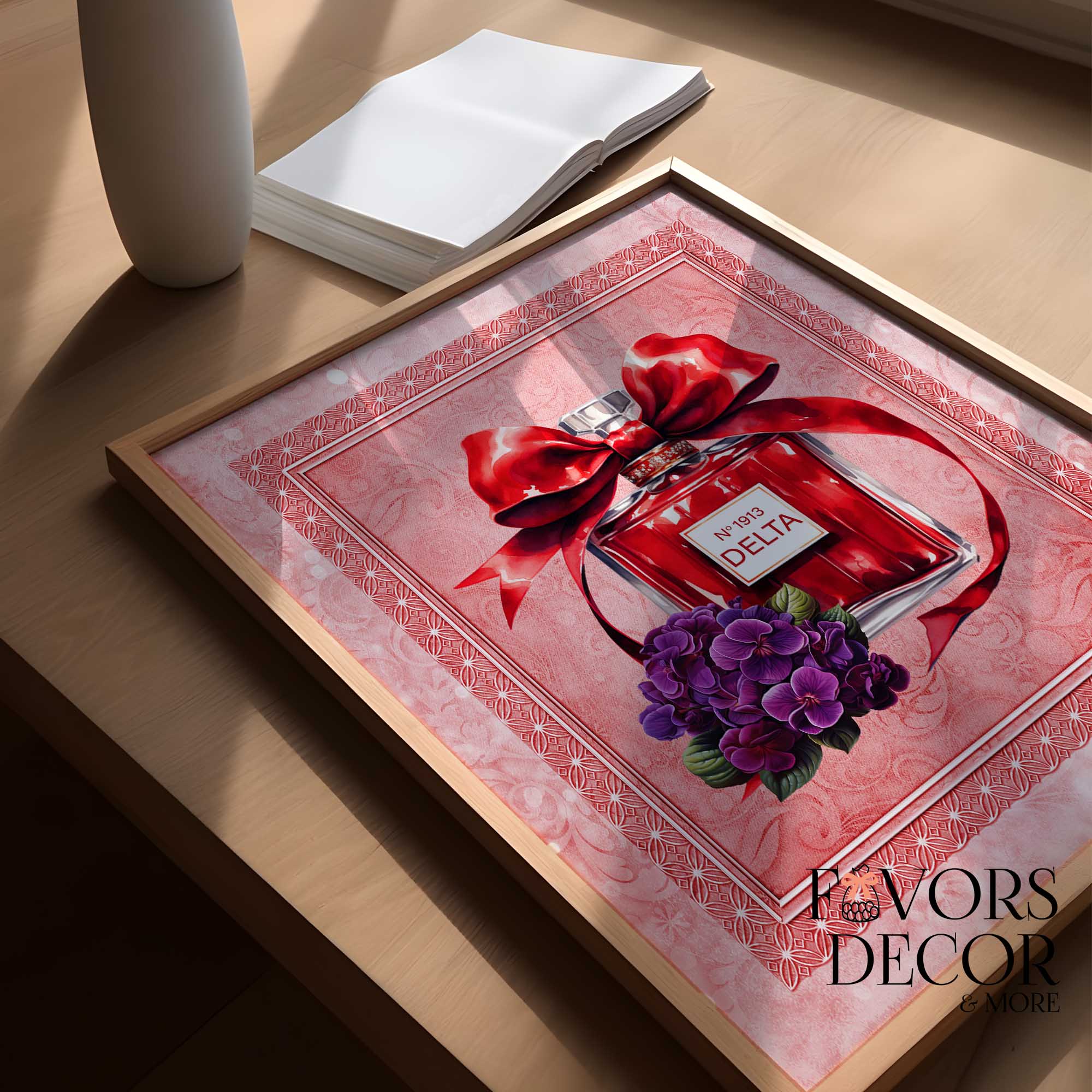 Delta Sigma Theta Framed Poster Lay flat view | Sample Image