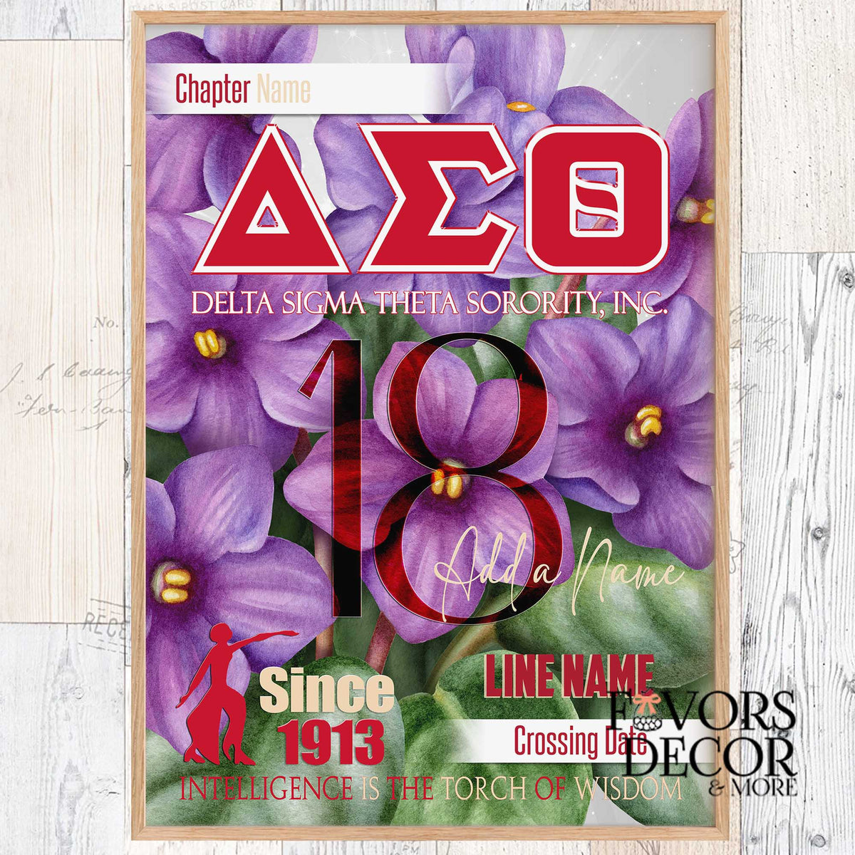 Personalized Delta Sigma Theta Line Crossing Poster Keepsake