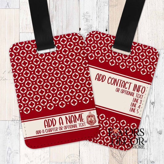 Luggage Tag - Delta Sigma Theta | Quatrefoil Design Personalized